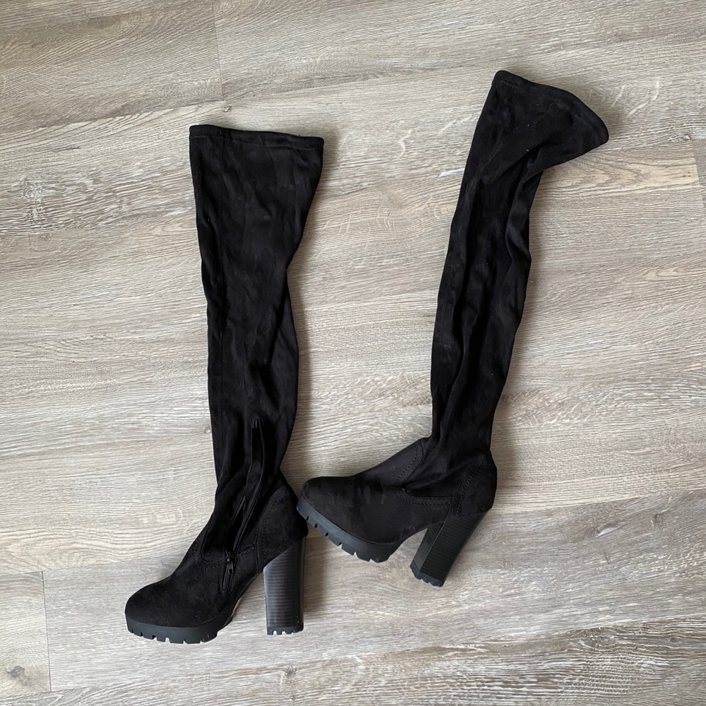 Black over the knee boots
